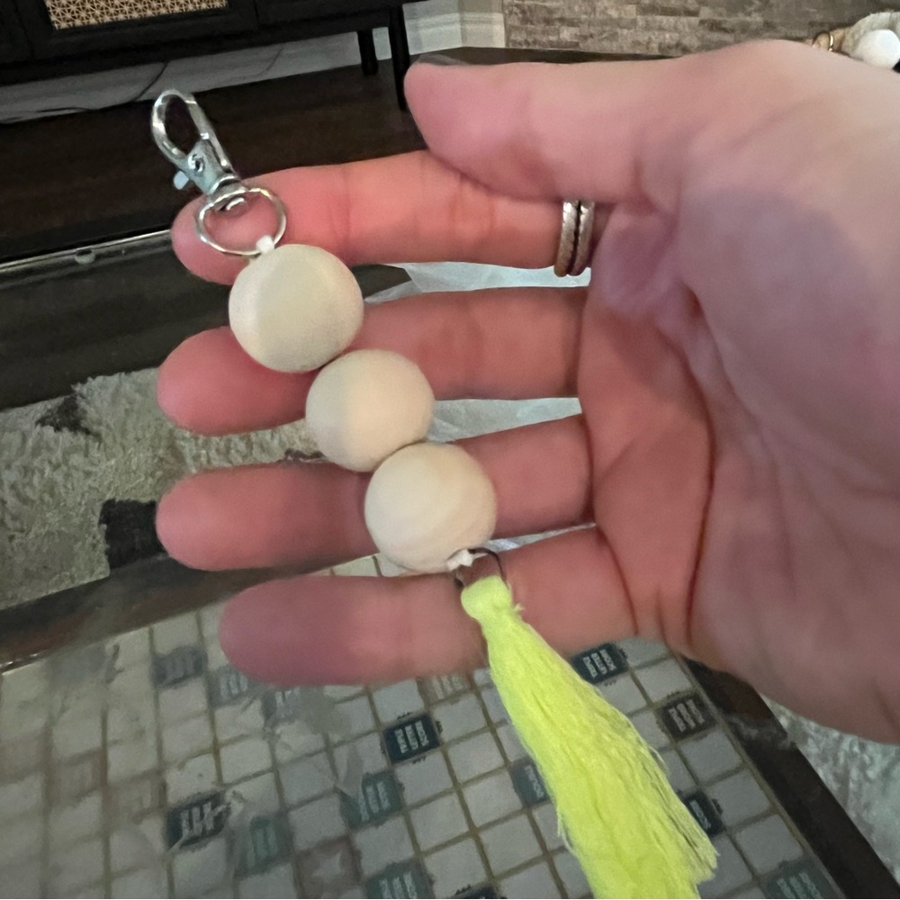 Wooden ball keychain